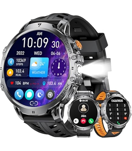 LIGE Smartwatch Uomo Con Chiamate Bluetooth | 1,39 Pollici, Frequenza Cardiaca E Pressione | 100+ Sport, Batteria 400 MAh | Militare IP68