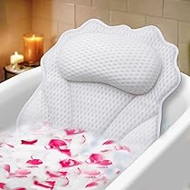 Cuscino Da Bagno Con 13 Ventose – Sostegno Per Testa, Collo, Schiena E Spalle, Massaggio Relax, 126x41cm
