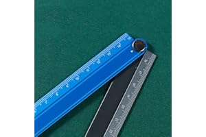 MISUVRSE Aluminum Alloy Foldable Ruler Simple Folding Metal Stationery Rule Measuirng Tool Blue & Black & Black 30cm