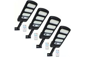 081 Store - 4 pezzi Luci solari per esterni, 213 LED Mini Lampioni stradali ad energia solare Lampada da parete con sensore di movimento Luce di impermeabile