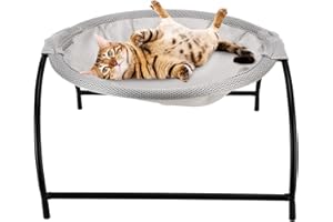 Hapivida Hamac pour Chat et Chien, Support de Lit Suspendu Détachable Respirant avec Tissu en Maille Lavable pour Fenêtre Canapé Fauteuil D'Intérieur et Extérieur