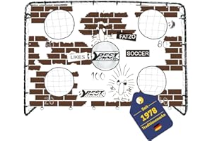 ‎B BEST SPORTING Best Sporting Fußballtor mit Torwand I Fußballtor Kinder mit verschiedenen Farbmotiven I Fußball Tor 213cm x 152cm I Hochwertiges Kindertor mit Netz, Torwand & Heringen I Fussball Tor Fatzo