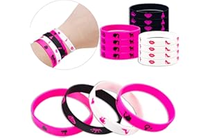 Clvsyh 12 Pezzi Bracciali Silicone Bambini, Braccialetti per Feste Compleanno, 3 Stili, 4 Pezzi di Ogni Stile, Regalo Compleanno Regalo Bambini