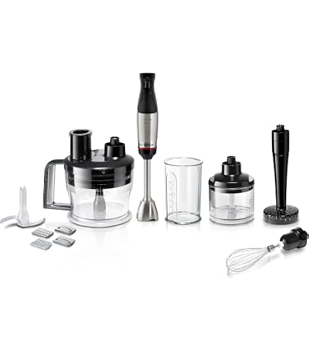Set De 4 Accessoires Pour Mixeur Plongeant Smeg - Noir - Tranche, Hache, Râpe, Fouet - 1,5 L - 5