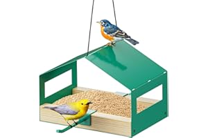 FANHAO Mangiatoia per Uccelli, Casette in metallo Dispenser di Mangime da Esterno, Decorazione da Giardino