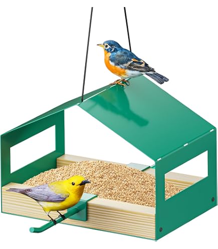 Garden Mile Mangiatoia Per Uccelli In Metallo Per Arachidi - Tubo In Vetro Trasparente, Resistente Alle Intemperie, Perfetta Per Giardino E Balcone - 2