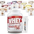 Per4m Advanced Whey Protein Powder | 67 Serving Low Sugar Protein Shake with Amino Acids | Perfect for Your Gym Bag and Travel | Shaker & 10 Mixed Selection Sachets (2010g, Strawberry Creme)