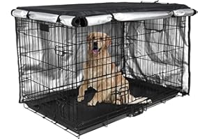 GIMOCOOL Waterproof Dog Crate Cover - Oxford Cloth Kennel Cover for Large, Medium, Small Pets - Indoor and Outdoor Use