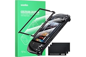 SOOMFON [3 Stück] Steam Deck Screen Protector Panzerglas Ultra HD Schutzfolie für Valve Steam Deck 9H Härte Panzerfolie mit Führungsrahmen Einfache Installation Displayschutzfolie Anti-Kratzer