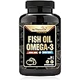 NUTRAMAGIK Fish Oil Omega 3 1000mg Capsules EPA 180 + DHA120 Powder For Joint Health | Support Brain Function And Eye Health | Cholesterol And Blood Pressure - 60 Capsules