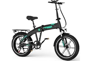 HITWAY 20 * 4.0” Bici Elettrica, Batteria 48V 10,4Ah fino a 50-100KM, 250W Motore Fat Tire E Bike, Pedelec Pieghevole con 7 Velocità per Pendolari Adulti