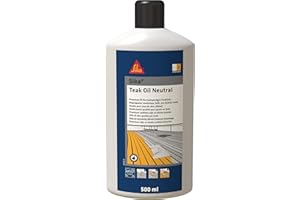 Sika Teak Oil Neutral, Huile de Protection des ponts en teck, 500ml, Incolore