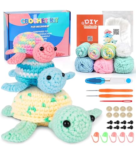 Kit Crochet Débutant - 2 Vaches Highlands Avec Fil Et Accessoires - Apprentissage Facile Avec Instructions