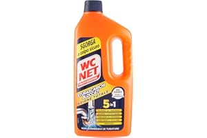 Wc Net Professional - Sturascarichi 5 Azioni in 1, Disgorgante Gel per Scarichi Professionale, con Agenti Salvatubi e Anticalcare, 1000 ml