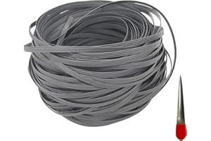 ODSK Rattan Furniture Fixing Kit (Contains Weaving Tool), Wicker Repair Material, Grey Flat Plastic Woven Material for for Knit and Repair Rattan Chair Table Basket-70m (220 ft)