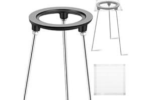 Hicarer 12 Inch Tripod with 4 Pcs Mesh Screen Lab Bunsen Burner Tripod Stand Cast Iron Removable Legs Experimental Teaching Equipment for Heating and Soldering Laboratory Chemistry Education