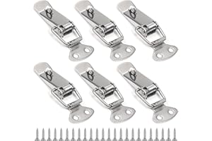 Attache Capot,ZARADU Fermeture à Ressort Loquet,Fermeture a Levier,Loquet à Ressort Bascule en Acier Inoxydable,Pour armoires, boîtes, tiroirs, placards, boîtes à outils, avec 24 vis