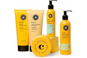 ‎COCUNAT COCUNAT |Curls Care & Nutrition Bundle |Curly Hair Care using the entire Curly Girl Method:Cleansing, Hydration, Nourishment and Definition |Curly Girl Method | 250 ml, 150 ml, 200 ml, 200 ml, 200 ml