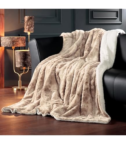 Coperta Pelliccia Sintetica Marrone Chiaro 150 X 200 Cm DELICE - Foto 10