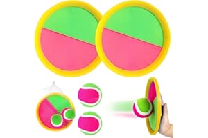 YOUYIKE Outdoor Klettballspiel für Kinder, 2 Paddel und 2 Bälle, Spaß im Freien Spiel Fangball-Spiel, Draußen Strand Spielzeug Spiele 2 3 4 5 6 7 8 9 10 Jahre Mädchen Jungen Junge Ostern Geschenke