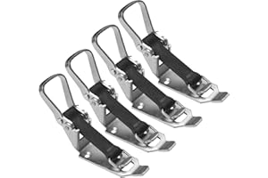 BEHOGAN Lot de 4 supports de pelle, fermeture à serrage de 80 mm avec bande élastique, porte-balai, support de pelle pour barres de toit, porte-hache, roulement de fermeture pour remorque, camion, engin de