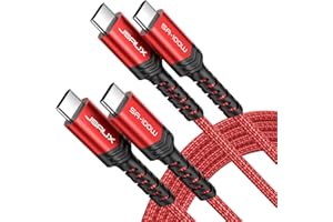 JSAUX Kabel USB C na USB C (2 sztuki 2 + 2 m) 100 W/5 A USB C, tkany kabel do ładowania, kompatybilny z Nintendo Switch 2, iPhone 17/16 Pro Max, Samsung Galaxy S25, S24, A54, MacBook iPad Pro Air