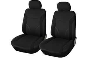 Upgrade4cars Fundas Asientos Delanteros Coche Universales Negro | Protector de Asiento Delantero para Conductor y Copiloto | Accesorios Interior para Mujer y Hombre