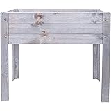 mgc24® Hochbeet - Kiefernholz anthrazit/grau rechteckig, für Garten/Terrasse/Balkon - 80 x 40 x 78 cm