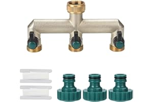 nutmanel 3/4 pouce Répartiteur à trois voies avec vannes à boisseau sphérique,Robinet Distributeur,Laiton Tuyau Adaptateur Distributeur Arrosage Connecteur pour Famille,Jardin