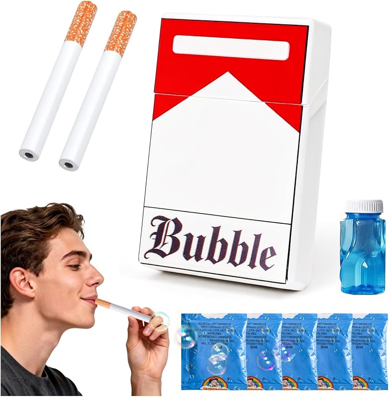 Seifenblasen in Zigarettenform Bubble Puff Zigaretten Zigaretten Seifenblasenspielzeug Seifenblasenmaschine,Zigarette Seifenblasenbläser,Stress Relief Lustiges Geschenk für Erwachsene & Kinder
