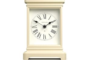 NEWGATE® Time Lord Zegar kominkowy - Idealny dodatek do sypialni - Biuro - Salon - Tradycyjny zegar - Klasyczny - Zegar na biurko (biały lniany)