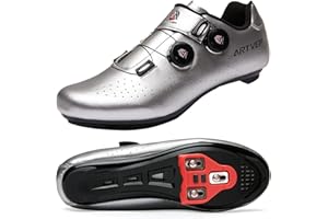 ARTVEP Zapatillas de Ciclismo para Hombre Zapatillas de Bicicleta de Carretera para Mujer compatibles con Look SPD SPD-SL Delta Cleats Zapatillas para Bicicleta de Interior Exteriores
