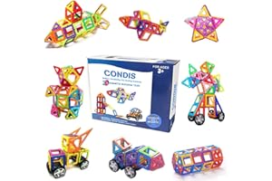 CONDIS Klocki Magnetyczne 78 Części, Magnetyczne Klocki dla dzieci Konstrukcyjne zabawki dla 3 4 5 6 7 Latka Prezent Chłopców Dziewczynek Kreatywne Zabawki Gry Przedszkola Świąteczne Prezent