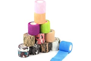 KARCUSINY 12 Rotolo Benda Elastica Coesiva, Benda autoadesiva coesiva, Benda per Animali Domestici, Elastico Sportivo Bendare per Dito, Polso, o Caviglia Distorsione