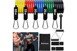 BABACOM Bandes de Résistance Set Bands de Fitness Elastique Musculation en Latex Professionnels Entraînement Homme Femmes Gym,Yoga,Perdre du Poids,Façonner…