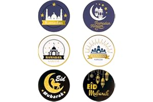 COLOFALLA 180 Pcs 3.5cm Ramadan Sticker Aufkleber Ramadan Kareem Eid Mubarak Sticker Islamische Muslim Party Deko Basteln für Geschenke Verpackung
