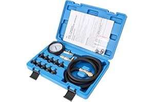 LLNDEI Oil Pressure Tester Tool, 0-140 PSI Engine Oil Pressure Test Gauge Kit, Automatic Transmission Diagnostic Test for Cars ATVs Trucks (Blue Case)