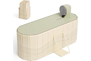 Aoykkii bañera portatil adulto 150 x 55 x 50cm,bañera plegable para adultos 2 orificios de drenaje,2 ambos paneles de soporte laterales,bañera de spa familiar con cubierta termostática