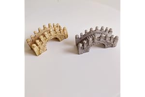 ZEN&TAO Miniature Bridge for Tabletop Terrarium, Zen Garden, Fairy Garden, Bonsai Tree Decoration (C (Small Dual Pack))