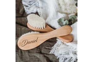 Personliga baby hårborstar anpassad gravyr spädbarn namn trä nyfödd hårborste kam borste naturlig get borst stor födelse/aptism/födelsedag baby shower gåvor