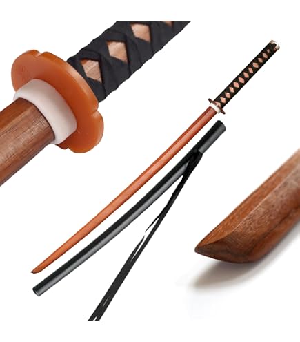 DEPICE Bokken Full Contact/Chanbara, 101 cm, env. 400 g de bokken à Contact Complet, Rembourrage, revêtement en Coton, Noir