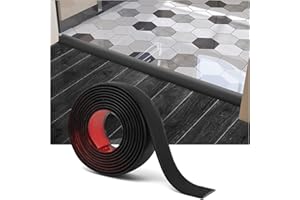 Art3d Self Adhesive Vinyl Floor Transition Strip, Laminate Floor Strip Floor Flat Divider Strip for Joining Floor Gaps, Carpet Threshold Transition, Floor Tiles (10 FT, 1.57in, Black)