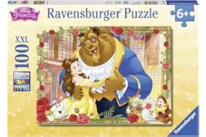 Ravensburger Disney Princess: Belle & Beast Puzzle zestaw 100 elementów, zabawka edukacyjna dla dzieci, idealna do wzmacniania umiejętności poznawczych na każdą okazję
