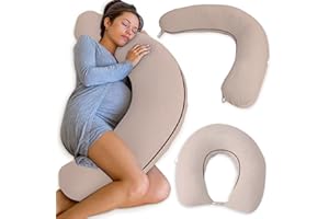 PharMeDoc Stillkissen XXL - Multifunktional Schwangerschaftskissen, Seitenschläferkissen mit Kühlender Bezug (105 * 36 * 21cm), Kissen Schwangerschaft