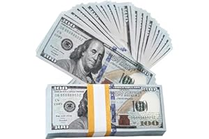 YINZZTRY Spielgeld Dollar, 120 Blätter Prop Money Copy Money, Falschgeld Dollar für Kinder Kaufladen, Fake Feldscheine, Scheine Originalgröße, für Party Money Gun, 100$