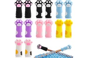 Rierousy Silikon Stricknadelstopper, Strickzubehör, Maschenstopper, Knitting Needles, Stricknadel-Stopper, Maschenhalter Stricken, Punkt Protektoren (12)