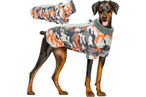 Katzinst Abrigo de invierno para perros, impermeable con patas, chaqueta reflectante con protección abdominal, ropa abrigada de invierno para perros grandes, pastor alemán, labrador, 2XL