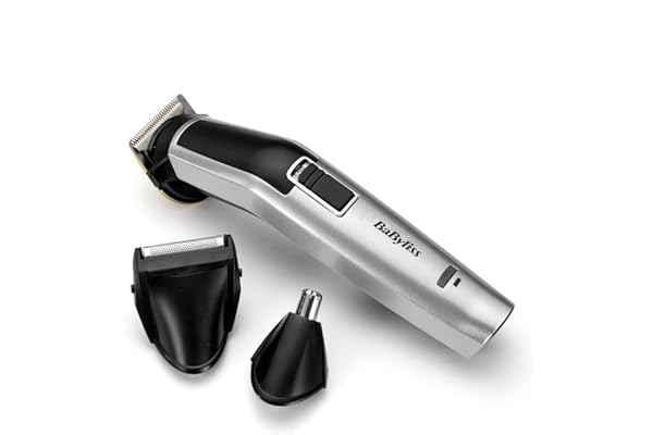 Babyliss MEN Tondeuse Multi-usages 8 en 1 Titanium avec Tondeuse Nez et Rasoir de Finitions MT726E
