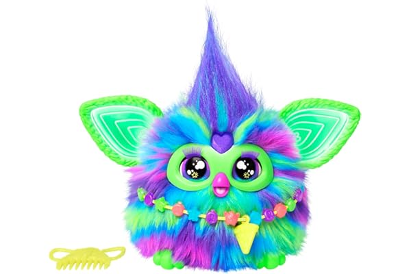 Hasbro Furby Galaxie, Peluche Parlante Qui Brille dans Le Noir - Version française, Personnage Fantaisie, Peluches Électroniques, Jouets pour Filles et Garçons Dès 6 Ans