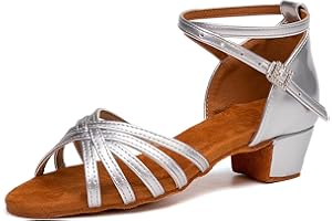 SWDZM Scarpe da Ballo Latino Americano Bambina Standard Salsa Ballroom Tacco 3 cm